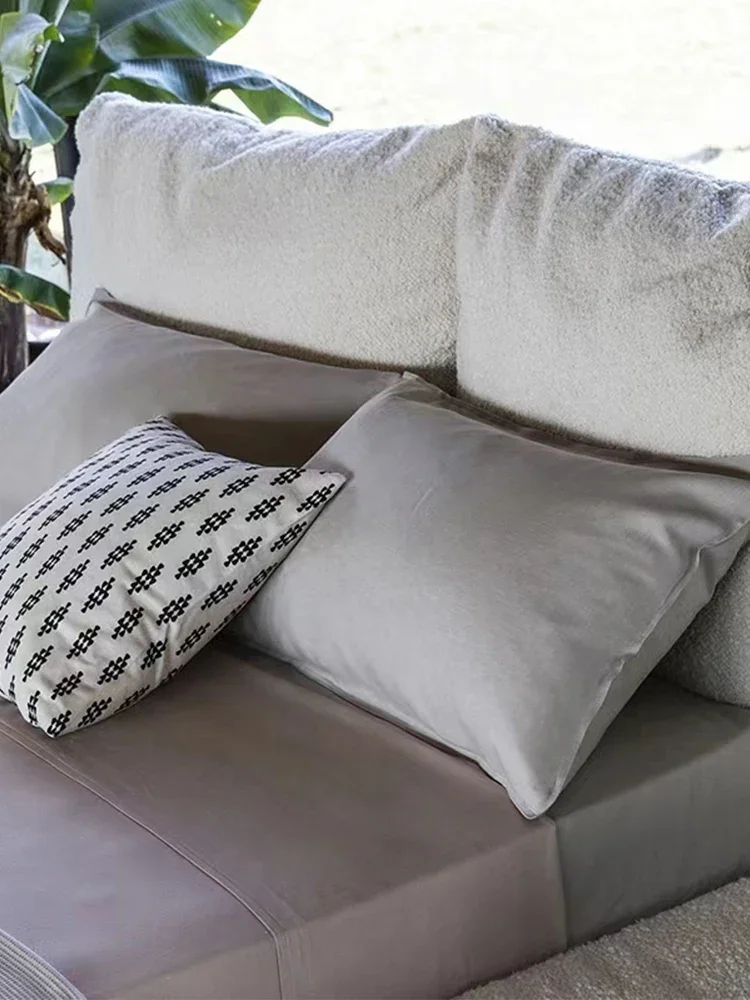 Кровать для главной спальни с тихим бризом и мягкой спинкой Современная тканевая