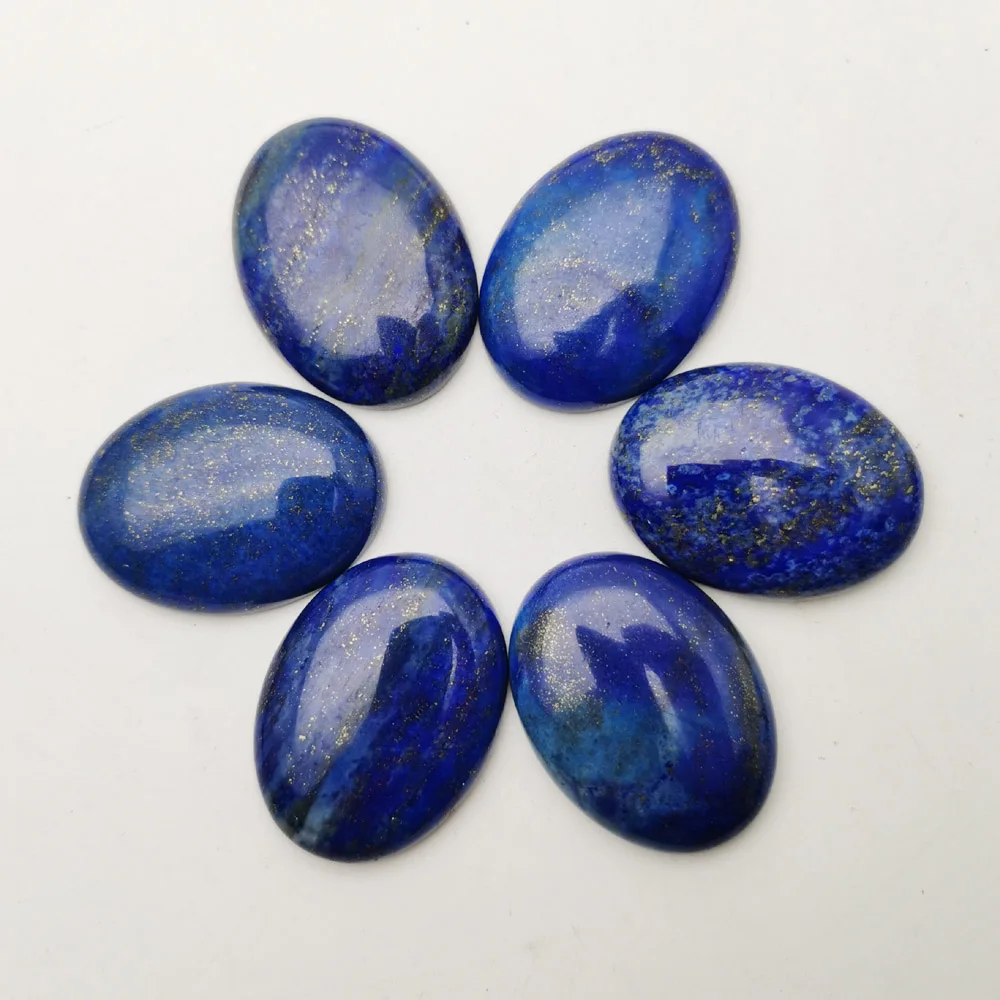 

fashion Good quality Lapis lazuli Natural Stone cab cabochon 40x30MM Bead for jewelry making charm accessories 6Pc Free shipping