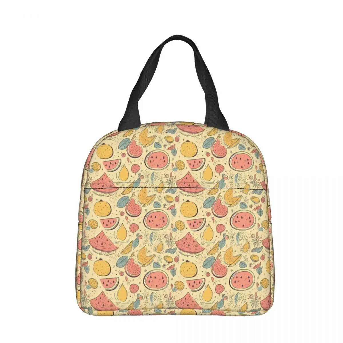 Yellow Pattern Cooler Lunch BoxFruit Watermelon Mountaineering Thermal Insulation Portable Food Bag