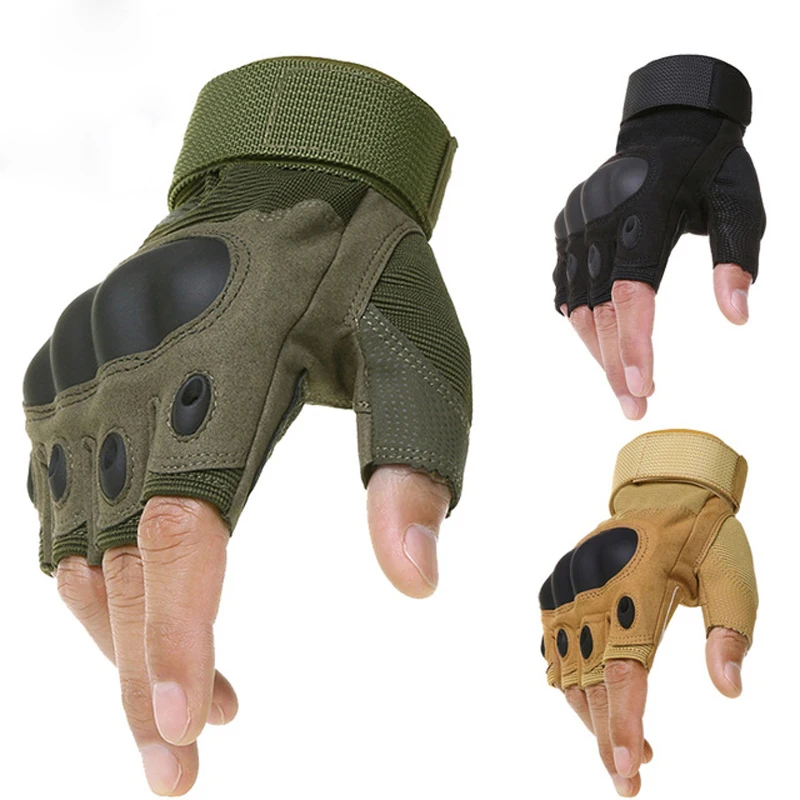 

Перчатки без пальцев мужские, тактические военные митенки с твердыми костяшками, в стиле милитари, для охоты, стрельбы, страйкбола, пейнтбола, полиции
