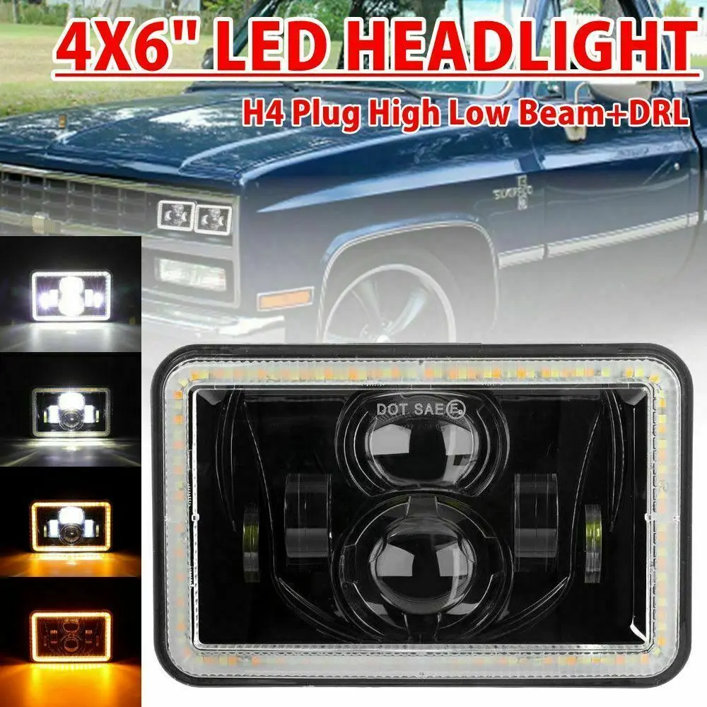 Автомобильная светодиодная фара 4X6 поворотный сигнал DRL светильник
