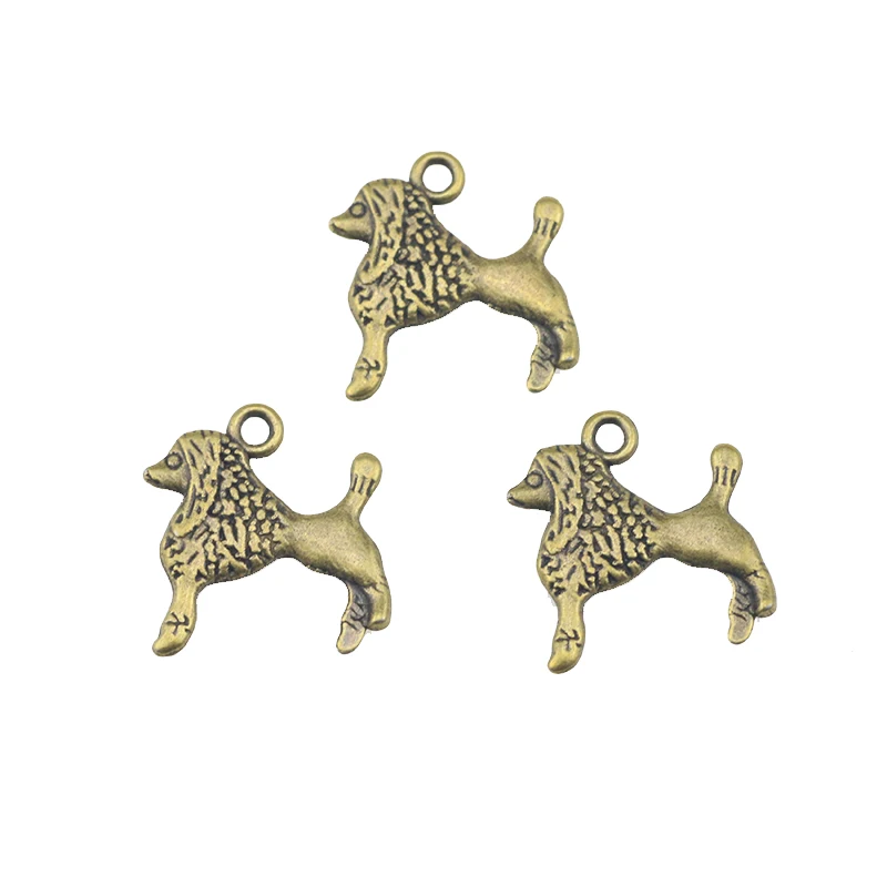 

Подвеска в виде собаки под античную бронзу, 20 шт./лот, 17*18 мм