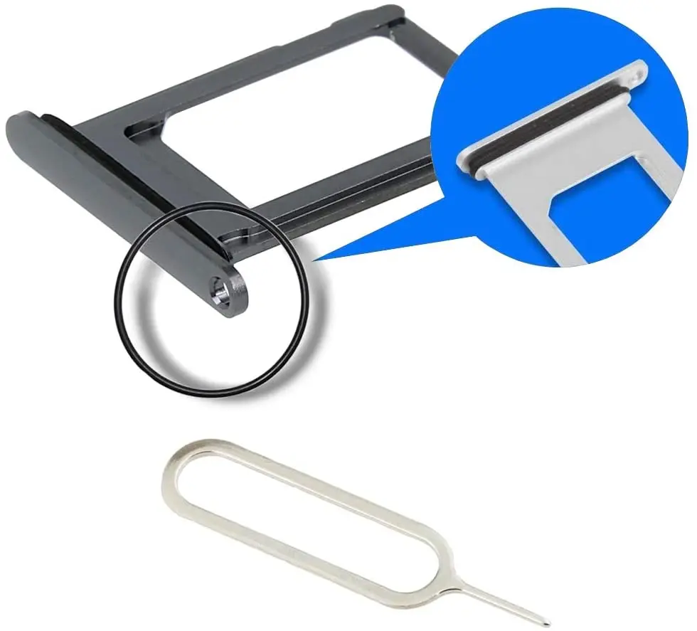 Держатель лотка с двумя слотами для SIM-карт Замена совместим с iPhone XR 2018-включая Резиновая прокладка и штифт для Sim-карты Can Ccustom imei