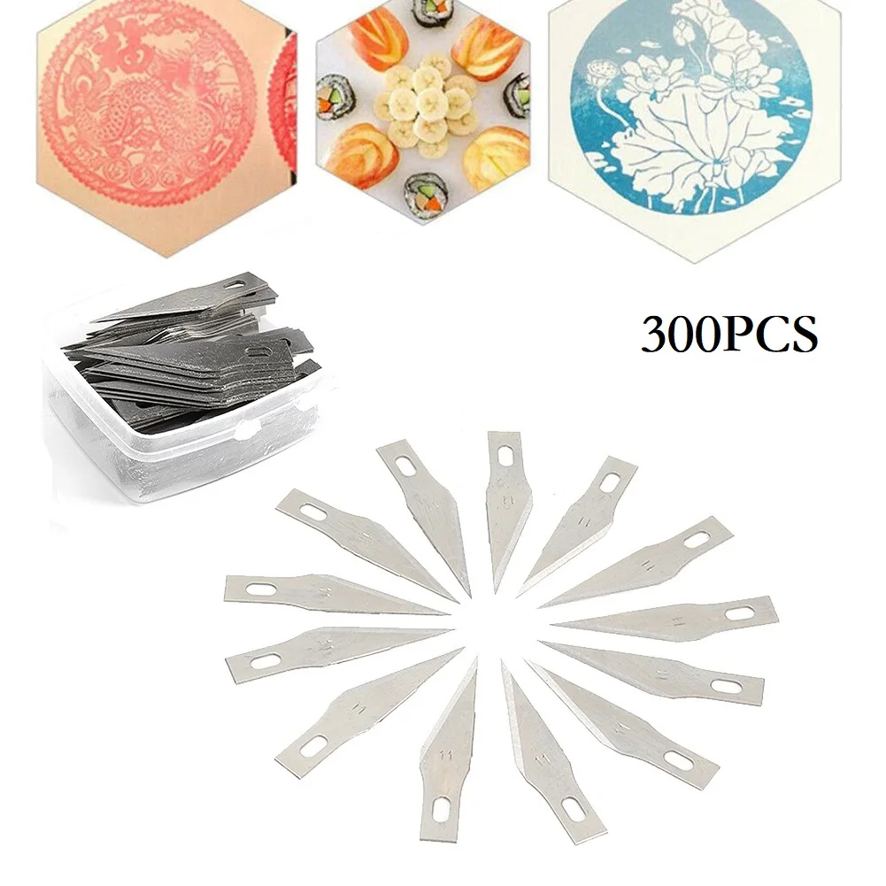 

300pcs 11# Blades For X-acto Exacto Tool SK5 Graver Hobby Style Multi Tool Craft Wood Cutter Knifes Carve Tool