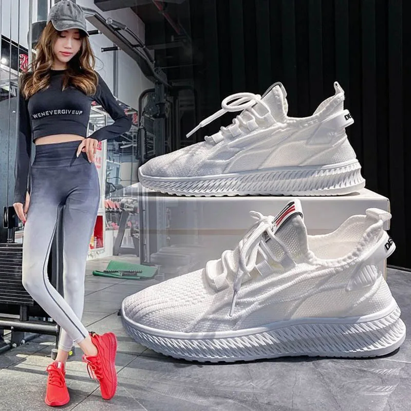 

Sneakers Mesh Breathable Running Sneakers Women's Lightweight Soft Thick Bottom Hole Shoes Sneakers Large Size 36-41 Women Shoes