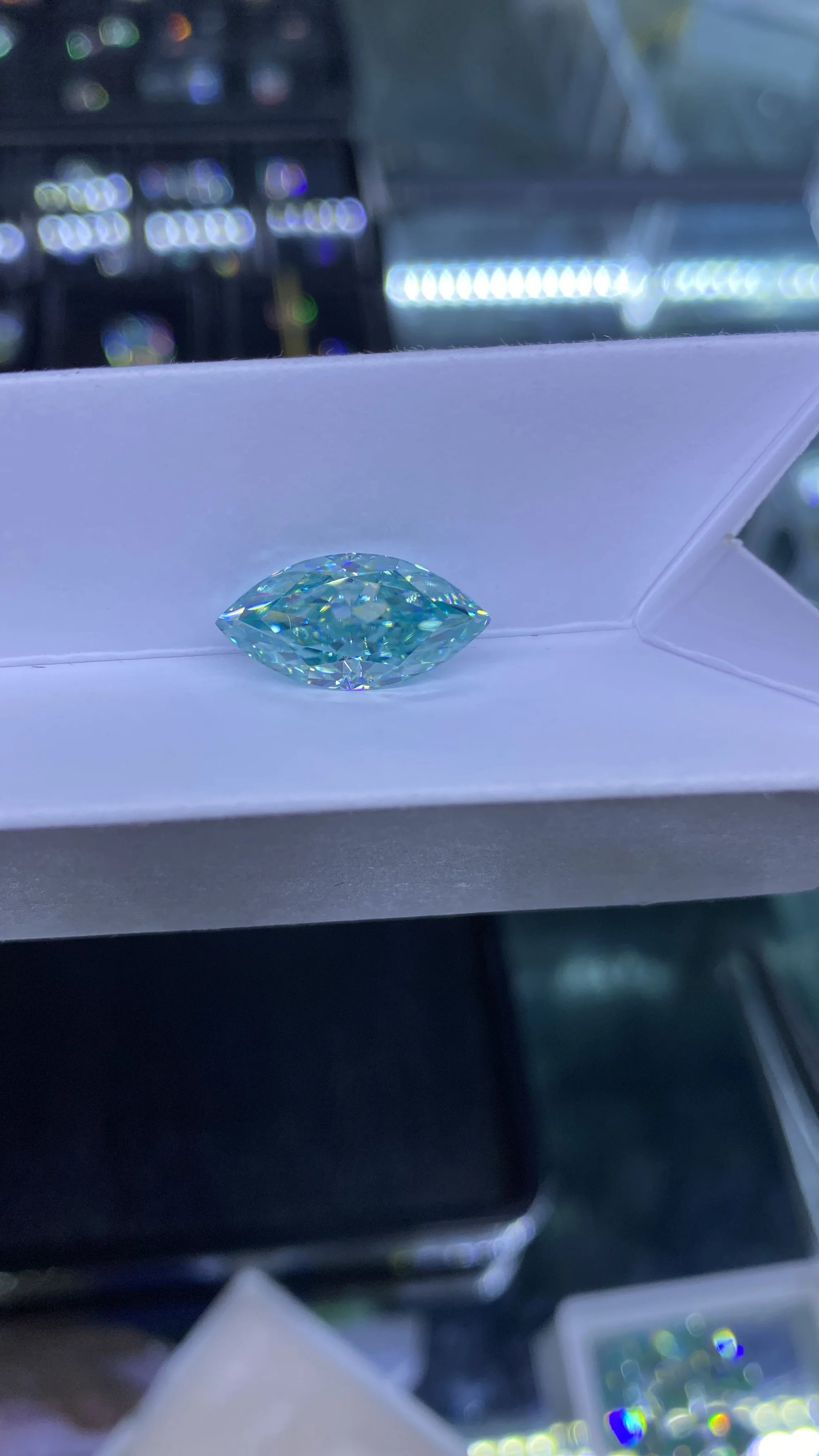 

Holycome Aqua Blue Moissanite Crushed Ice Marquise Cut VVS1 GRA With Certificated 3x6-10x20mm Moissanite Diamond Test Positive