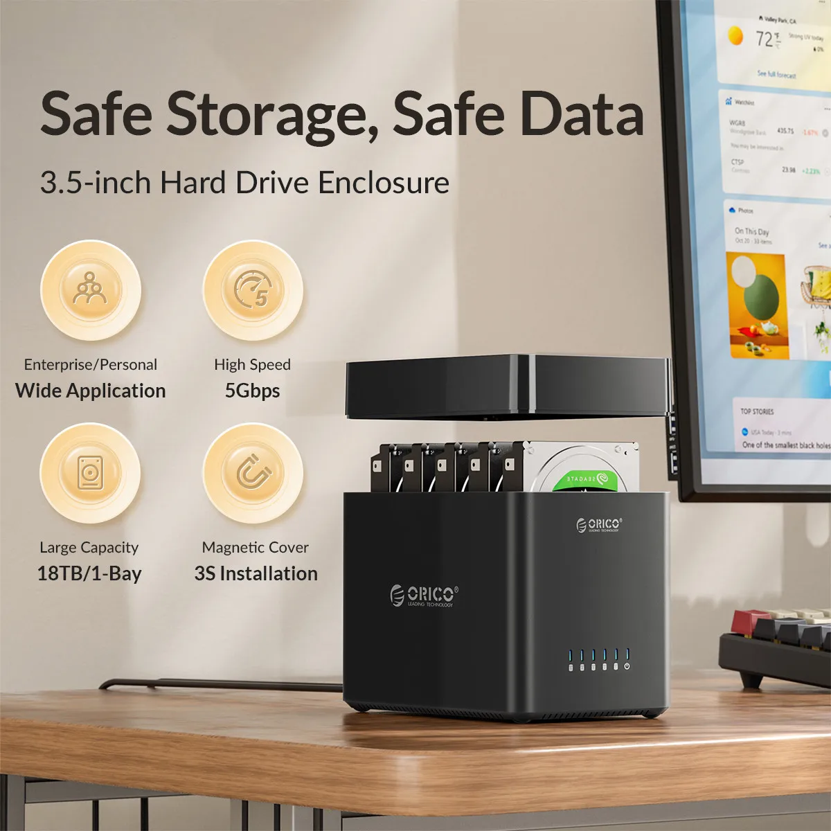 ORICO DS Series 5-слотный 3 5-дюймовый USB-корпус для жесткого диска Магнитный чехол SATA-USB 3.0