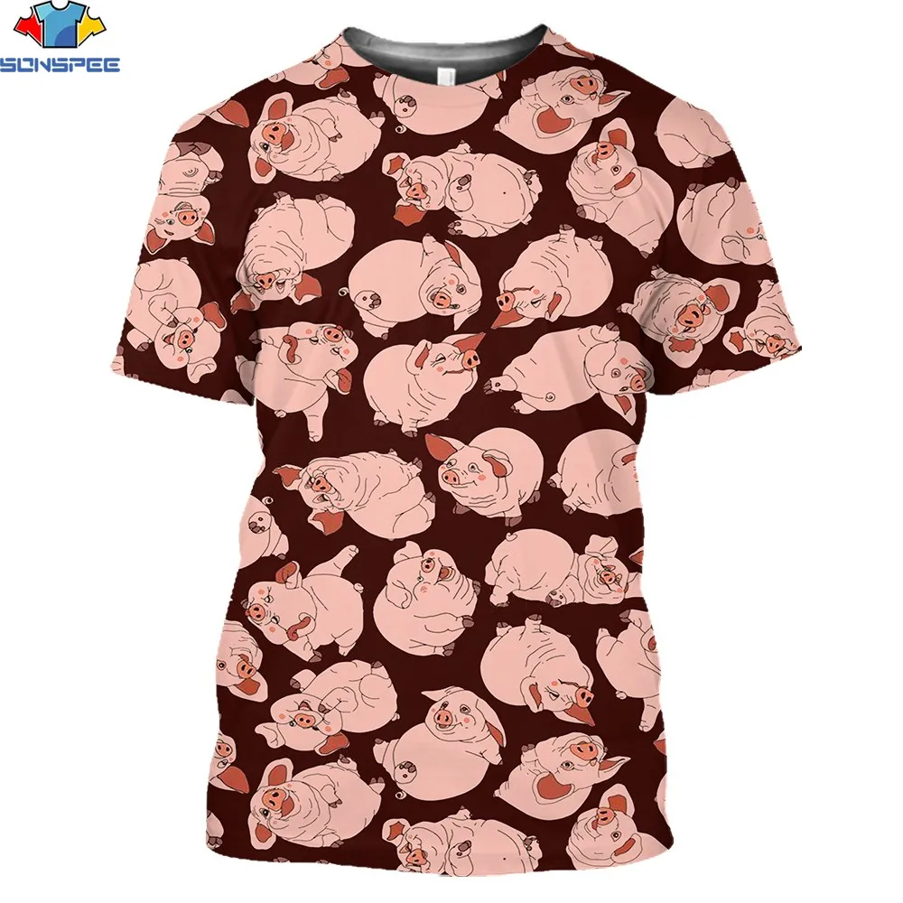 SONSPEE-Camiseta con estampado 3D de The Seven Deadly Sins para hombre, camiseta de Anime japonés de Hawk Pink Pig, Animal, nueva camiseta de cuello redondo Unisex de poliéster