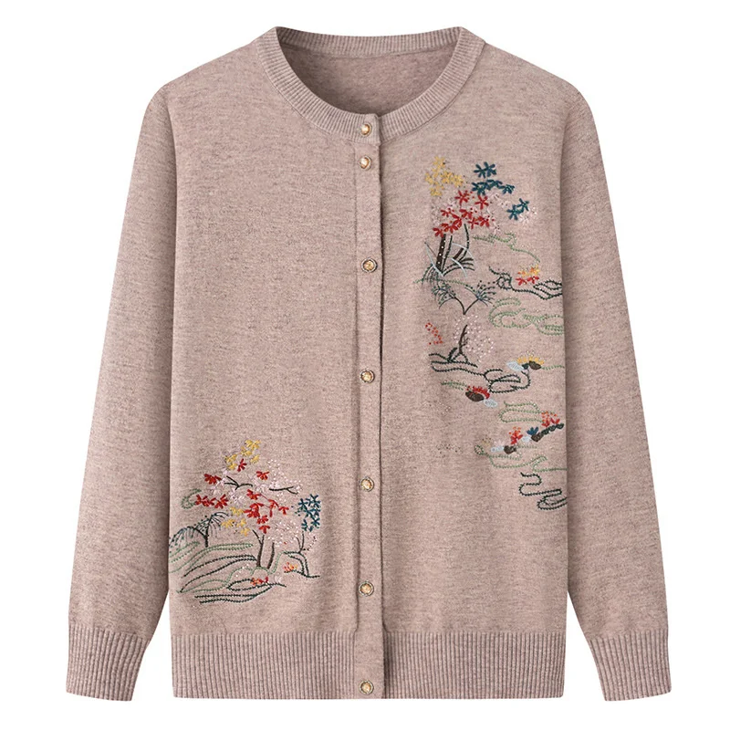 Женский трикотажный кардиган среднего возраста однобортный тонкий жакет с