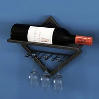 wall mounted upside down wine rack bottle goblet glass holder storage organizer