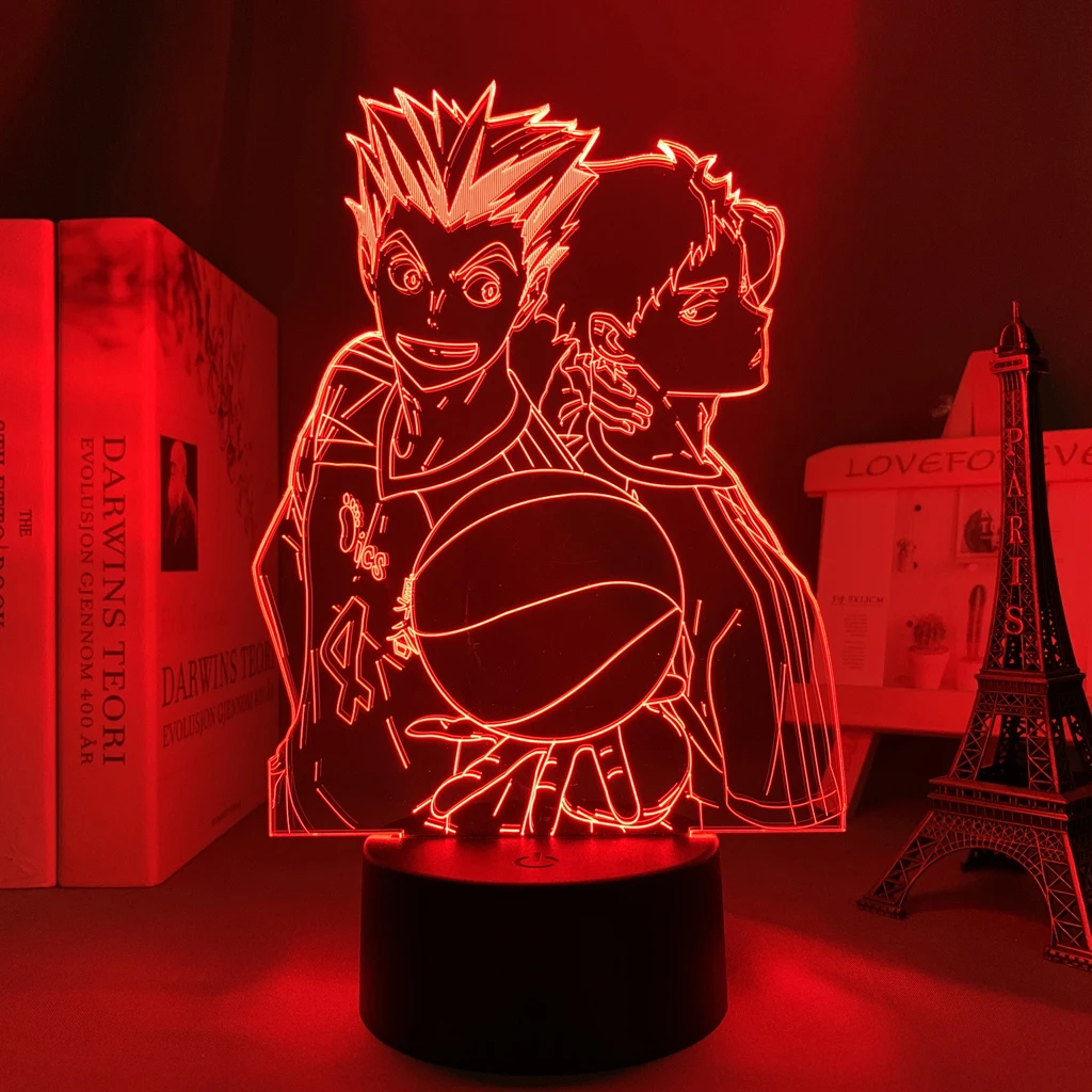 

Лампа манга Haikyuu 3d для декора комнаты, Женский светильник, аниме светодиодный ночсветильник Haikyu Kotaro Bokuto спальня