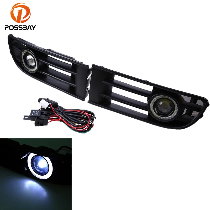 POSSBAY Auto Car Grille Fog Light LED Halo Angle/Devil Eyes Rings Lamp for VW Polo/Derby/Vento-IND 2002 2003 2004 2005