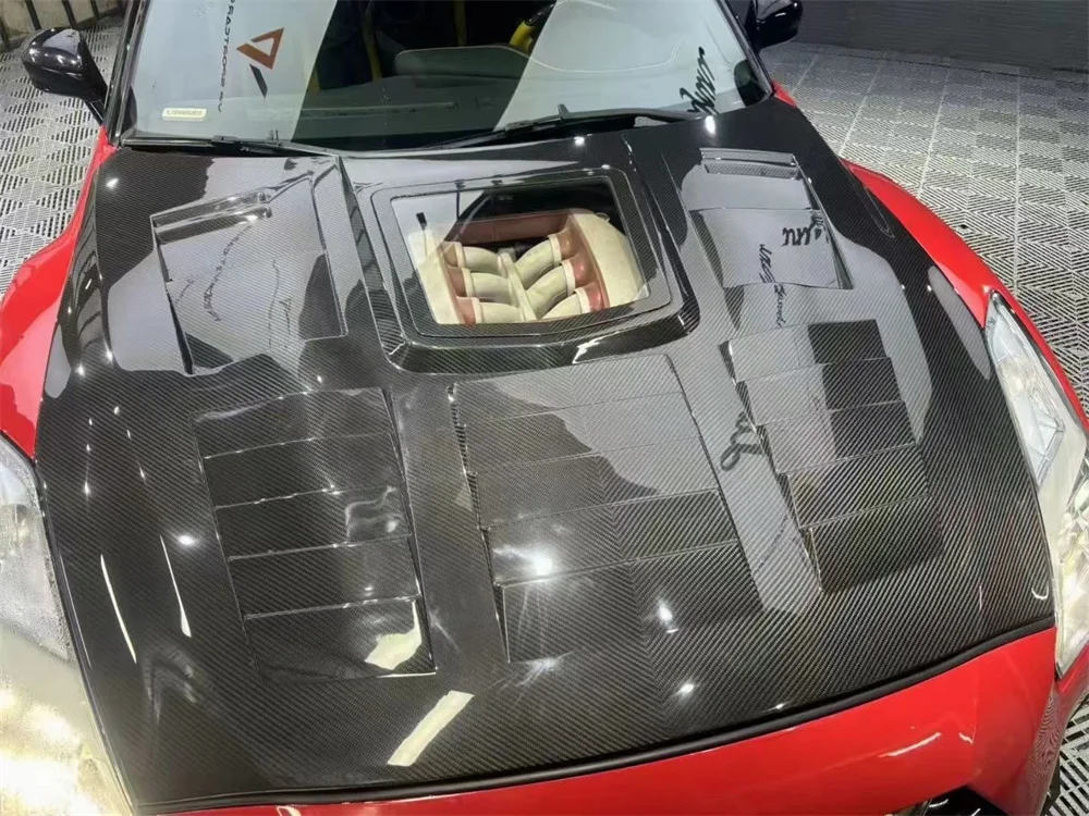 3K настоящий сухой углеродное волокно прозрачное стекло передний капот