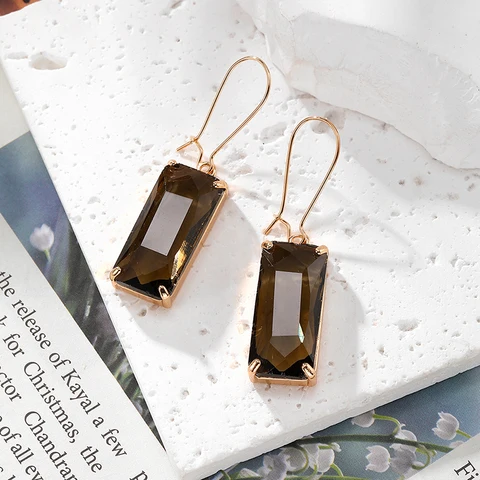 Серьги-капельки Dayoff стеклянные разноцветные