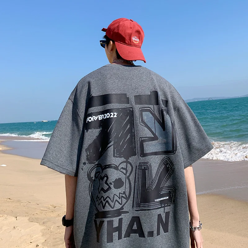

Mens T Shirts Oversized T Shirt T-shirt Men's Short -sleeved Printing Fashionable Pure Cotton Men's Top Students O-Neck