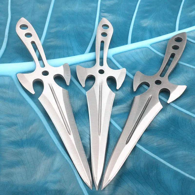 3PCS/Bag Outdoor EDC Camping Hiking Survival Tools with bag 440 Stainless Steel Cutting Tools Crafts Small Sword