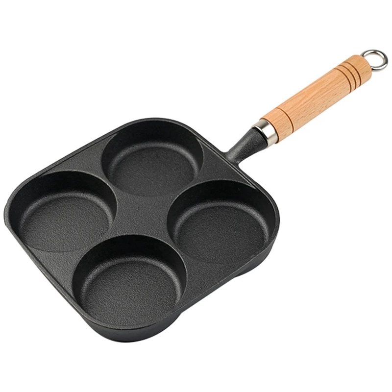 

1 PCS Uncoated Egg Frying Pan 4-Cups Thickened Egg Cooker Omelet Pan Healthy Cast Iron Pancake Cooker For Breakfast