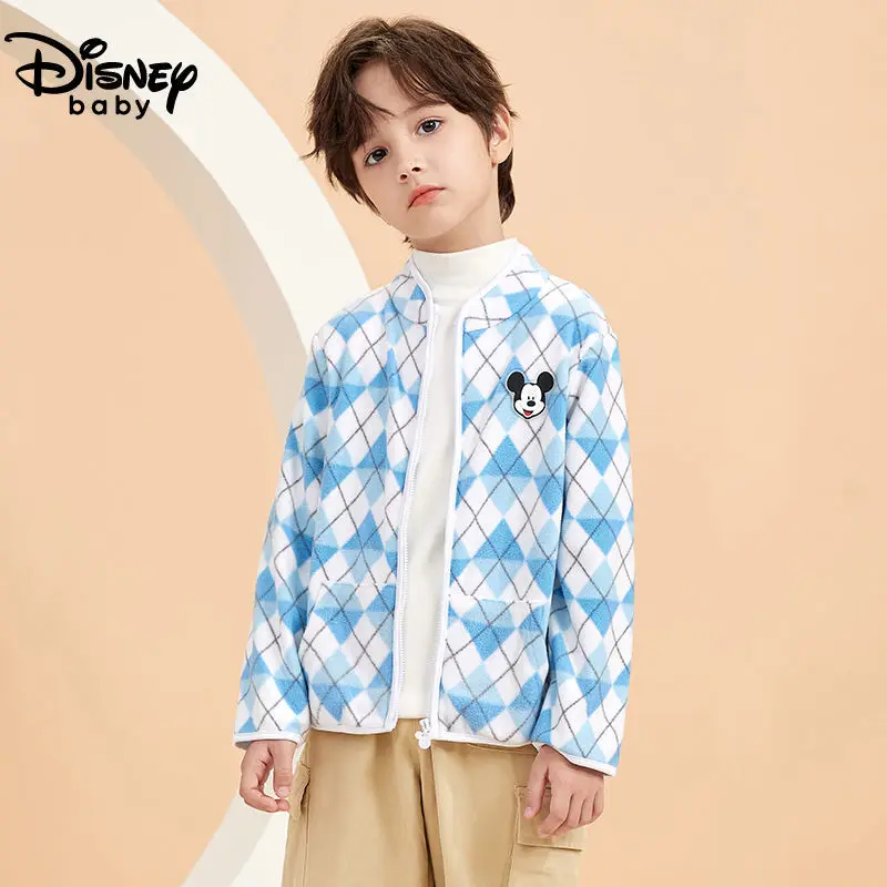 

Disney Children's Jacket Small Stand Collar Front Pocket Cartoon Pattern Autumn and Winter Warm Children's Clothes