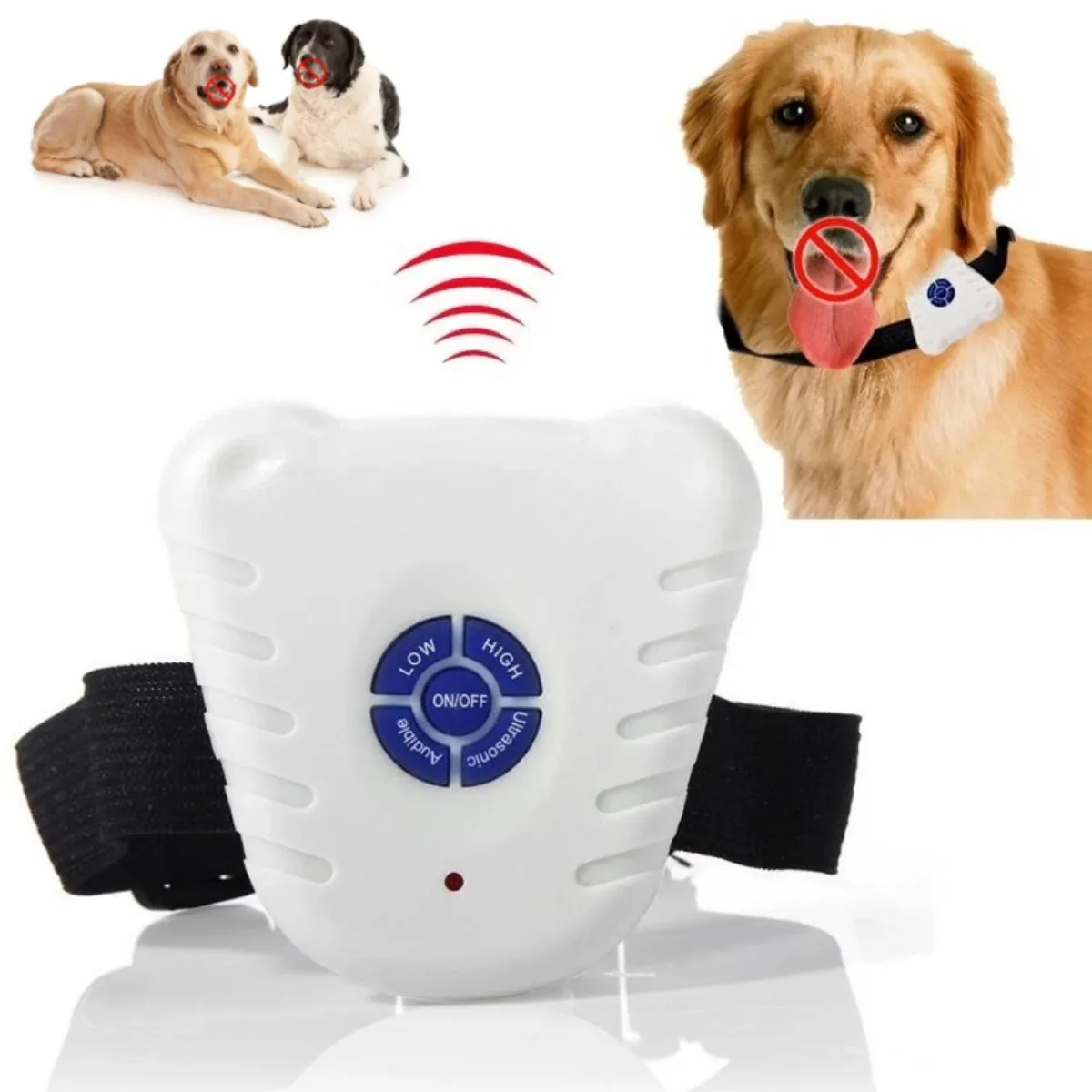 

Ultrasonic Dog Anti Bark Collar Dog Stop Barking Anti Barking Repeller Control Trainer Waterproof Training Device Button Clicker