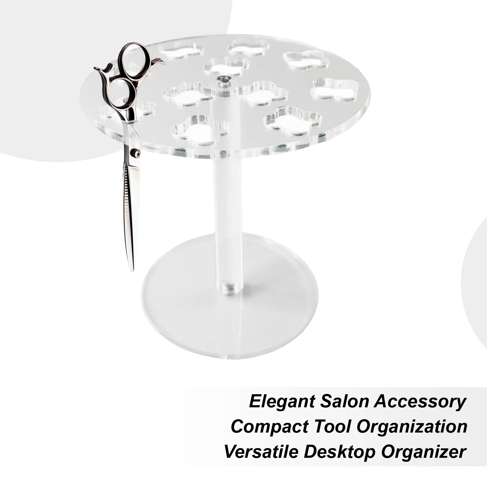 

Держатель для ножниц с 11 отверстиями, держатель для ножниц, парикмахерский органайзер, акриловая подставка, органайзер для хранения, настольные аксессуары для расчесок для кистей для макияжа