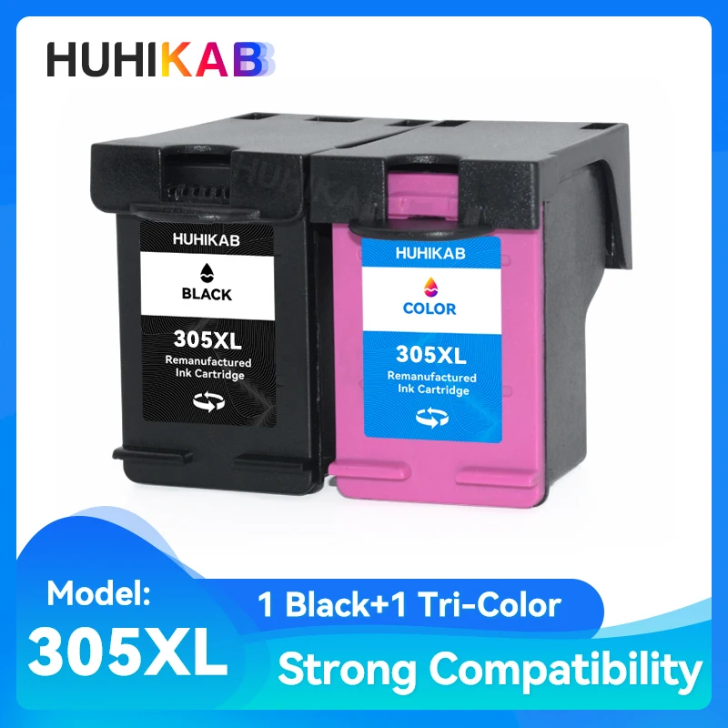 

HUHIKAB Replacement For HP 305 For HP 305 XL Ink Cartridge For HP305 Deskjet 6010 6020 6022 6030 6058 1210 4120 2300 2720
