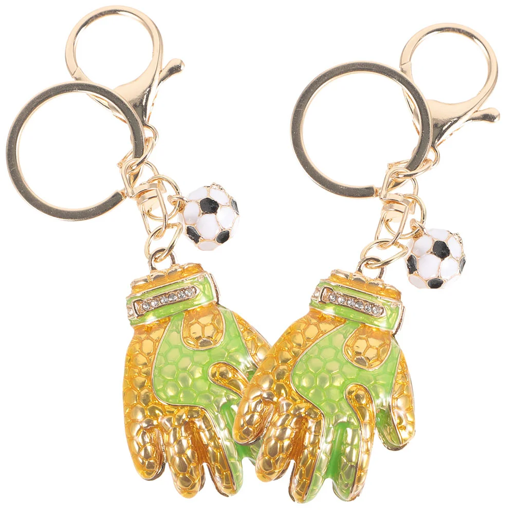 

2pcs Pendant Purse Chain Glove Shaped Keychain Backpack Ring Decorative Pendant Ring