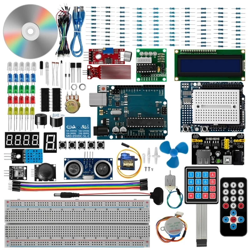 

Fast-Learning Super Starter Kit for R3 Breadboard with Step Motor / SG90 Servo