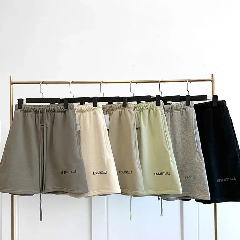 

Summer New Men's Flocking Letter 1:1 Cotton Shorts Fashion High Street Hip hop Leisure Running Unisex Sports Pants