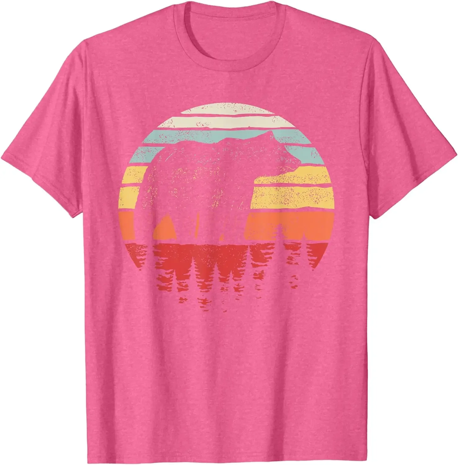 2024 новая летняя забавная винтажная рубашка с медведем гризли короткая футболка