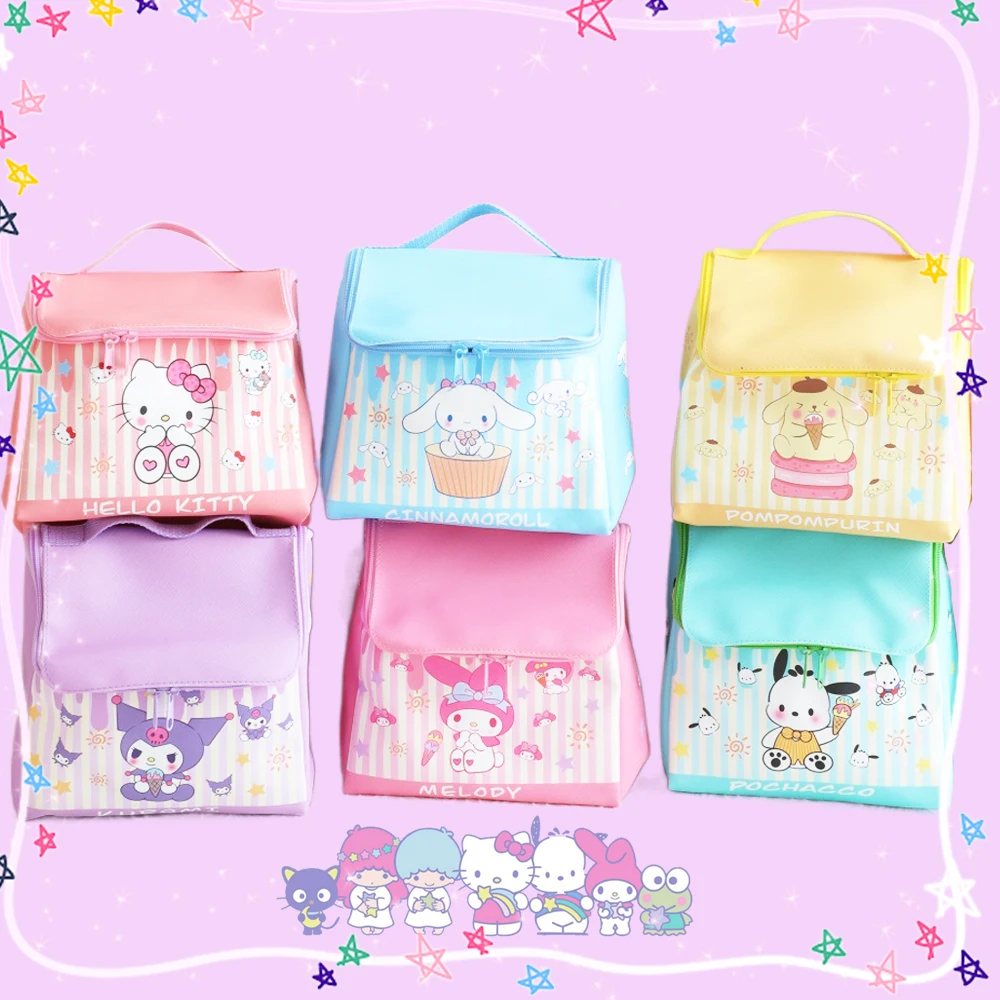

Sanrioed Cosmetic Bag Kawaii Handbag Travle Portable Daily Supplies Storage Anime My Melody Kuromi Pochacco Lovely Girls Gifts