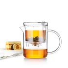 Термостойкий стеклянный мини-чайник ручной работы раздельного типа с чайным ситечком Высококачественная маленькая стеклянная чайная чашка прозрачный корпус 350 мл BL007