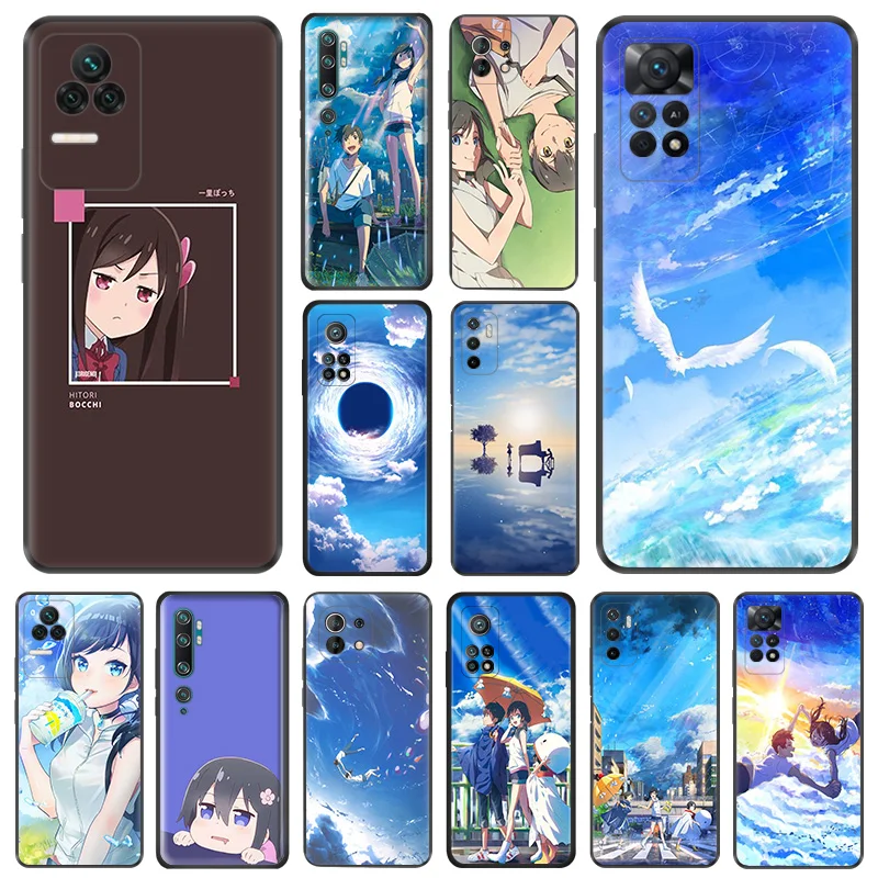 

Soft Phone Cases For Xiaomi 13 Lite12T 12S Ultra 12 X A2 Weathering With You Anime Redmi 12C K50 K60 Pro CC9E Black Matte Cover