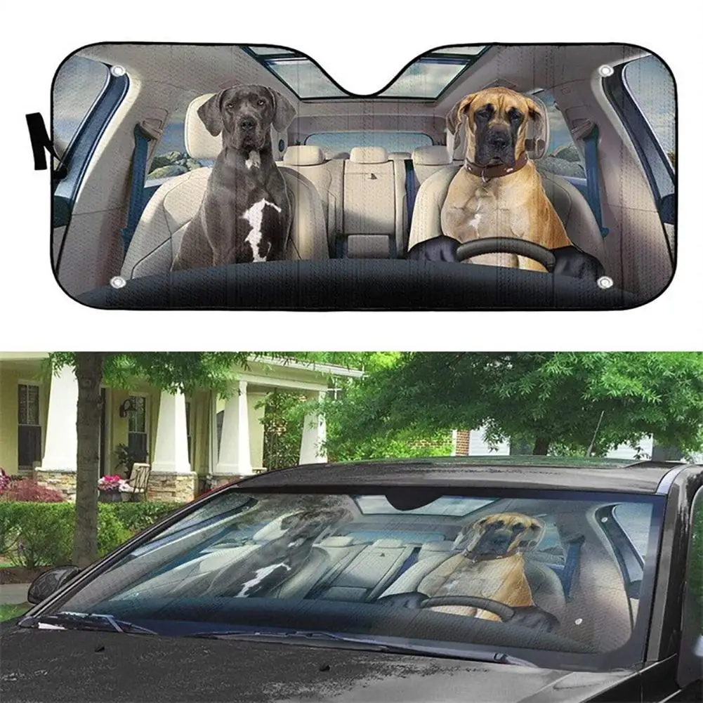 

3D Digital Printing Car Sun Shade for Windshield Foldable Car Sunshade Cover UV Block Easy to Store and Use Fit for SUV