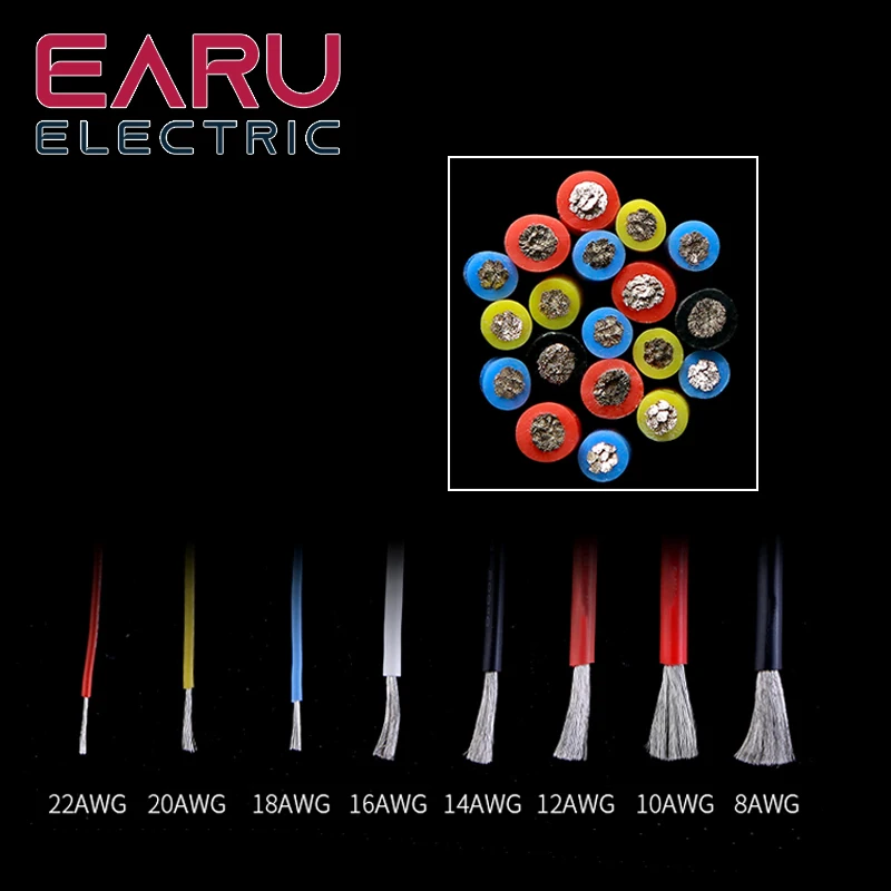 10 м/партия термостойкий силиконовый кабель 5 м красный и