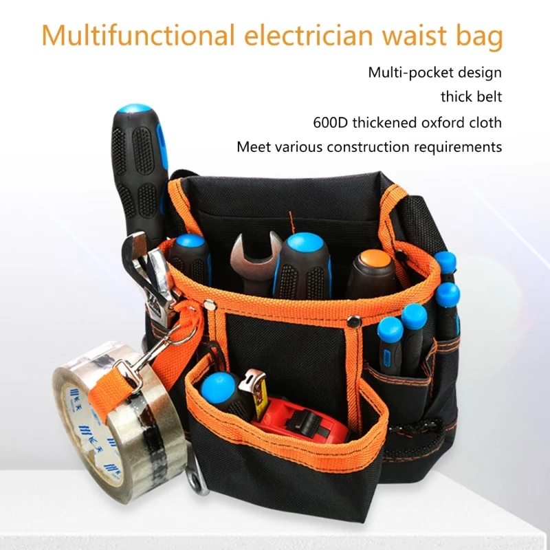 

Multi-pocket Waist Bag for Electrician Carpenter Hardware Tool Belt Bag 600D Oxford Cloth Tool Bag Maintenance Organizer 87HA