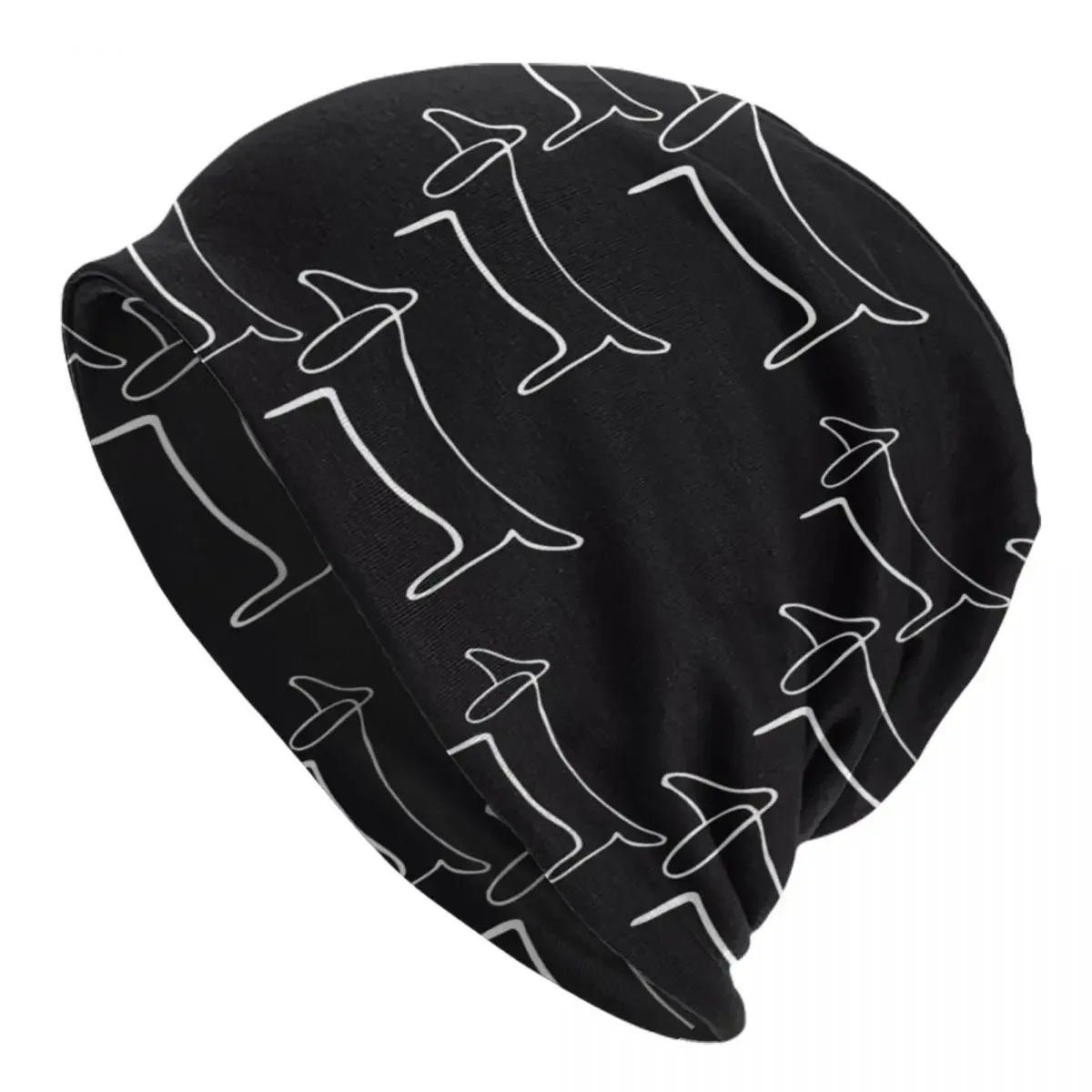 Пабло Пикассо Line Art Wild Wiener Dog Dachshund Pattern Bonnet Hat Вязаные шапки Унисекс Колбаска