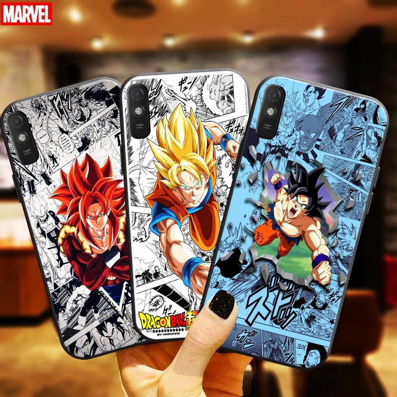 

Dragon Ball Naruto One Piece Phone Case For Xiaomi Redmi 9A 9AT Back Carcasa Silicone Cover Liquid Silicon Funda Coque
