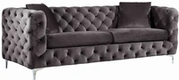 Black Chesterfield Couch Sheila Sofa Modern Design Luxury Sectional Fabric Tufted Velvet Set 3 seat Living Room Furniture simple