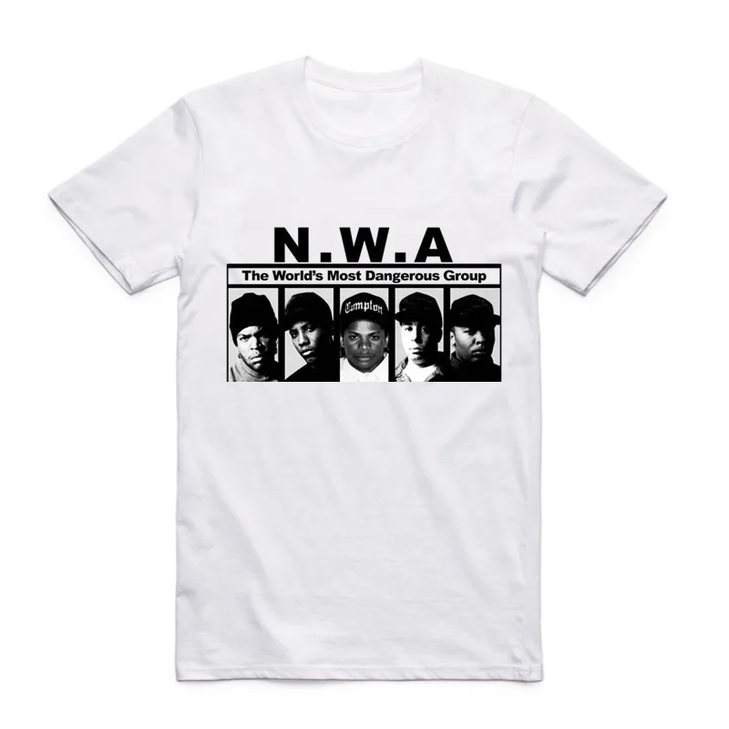 

New Style N.W.A. Straight Outta Compton T-Shirt Fashion Harajuku Men Tee Man Movie Hip Hop Rap Summer Hip Hop Cool Streetwear