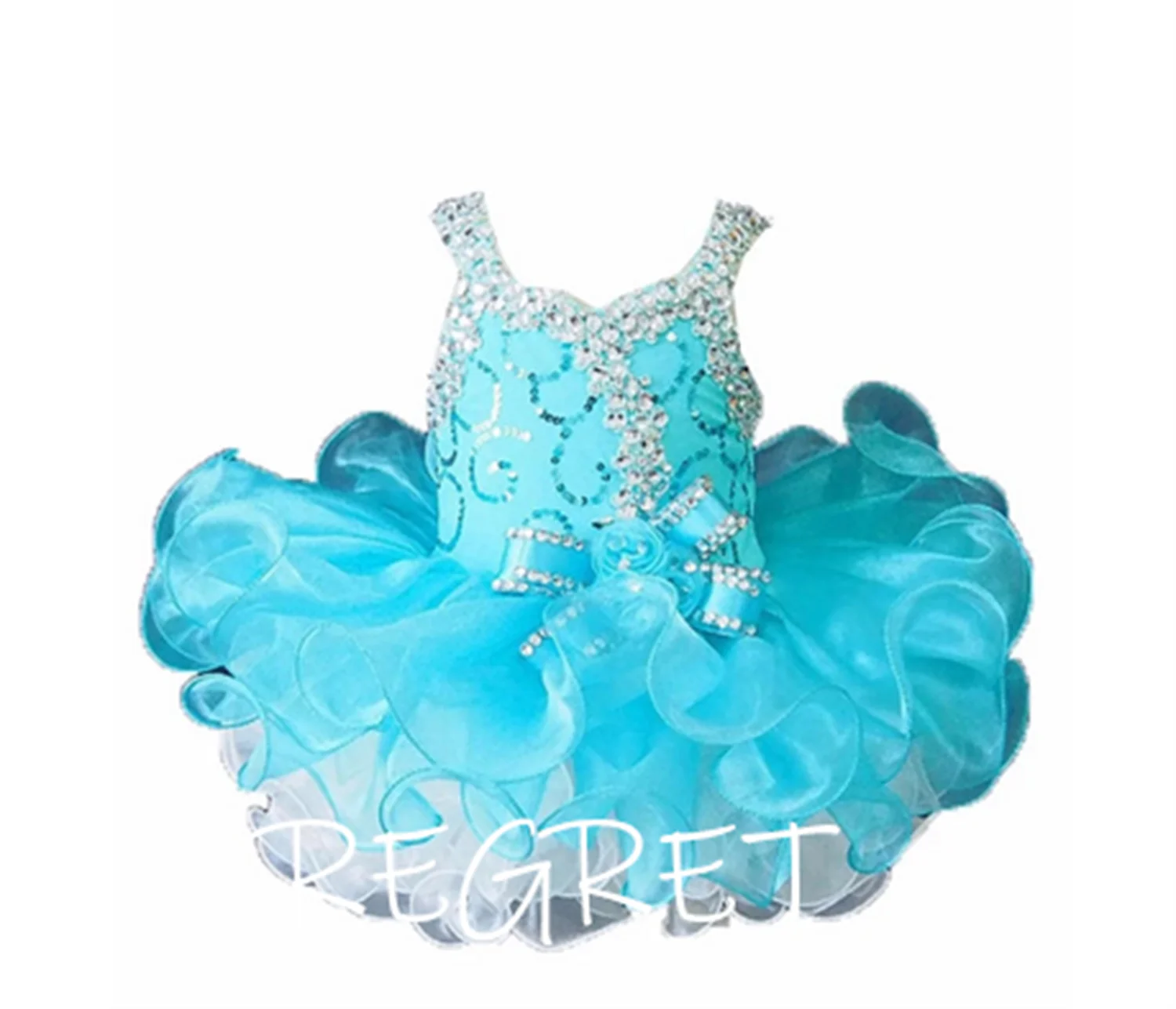 

Crystals Beaded Infant Toddler Birthday Dress Baby Little Princess Pageant TuTu Cupcake Party Gown Corset Back