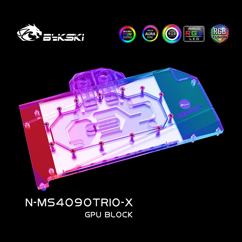 Блок графического процессора Bykski для MSI RTX 4090 Suprim X / RTX4090 GAMING TRIO 24G с системой