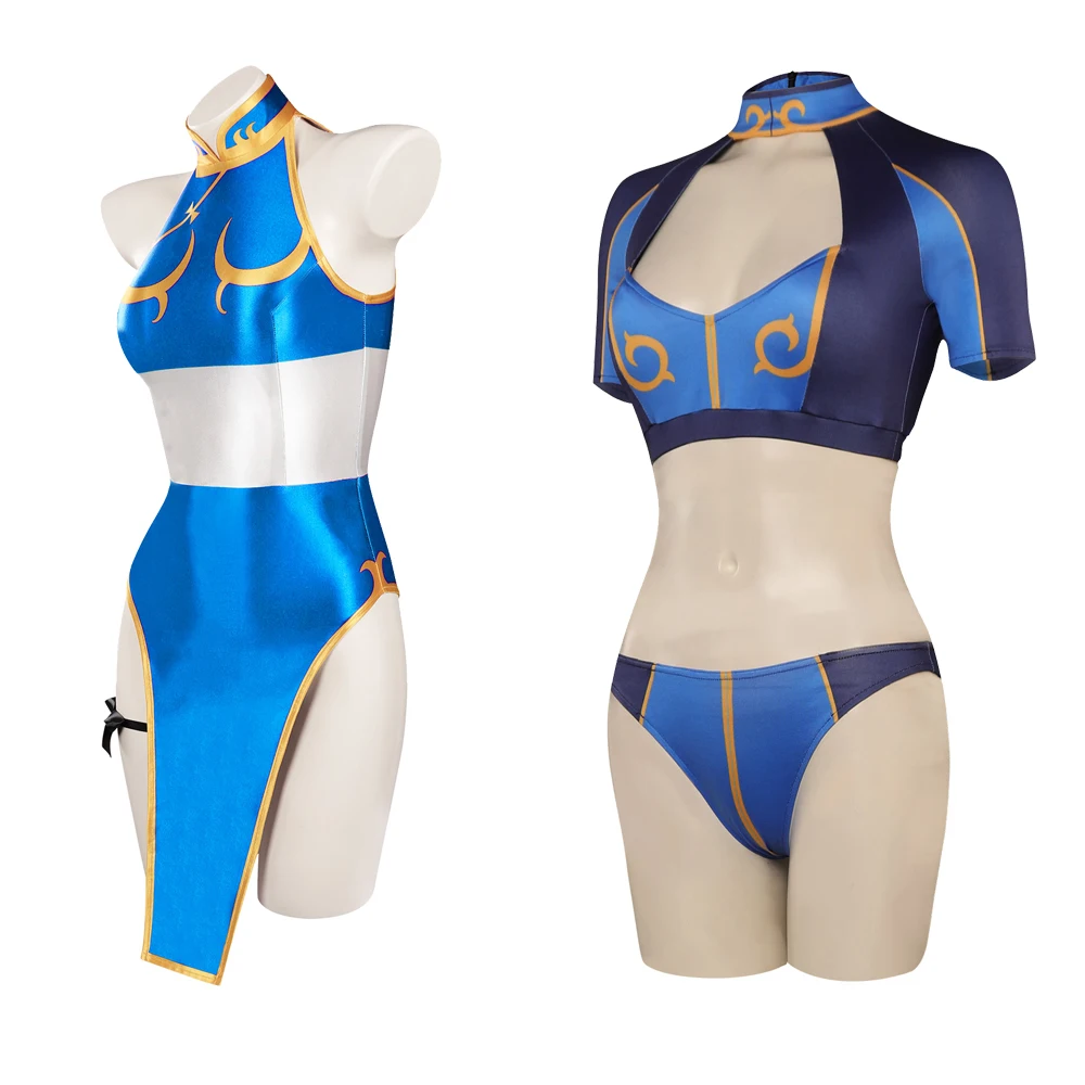 

Костюм для косплея истребителя Чунь ли, купальник, летний женский купальник, игра SF Roleplay, фантазия, модное платье, женский пляжный костюм для ролевых игр