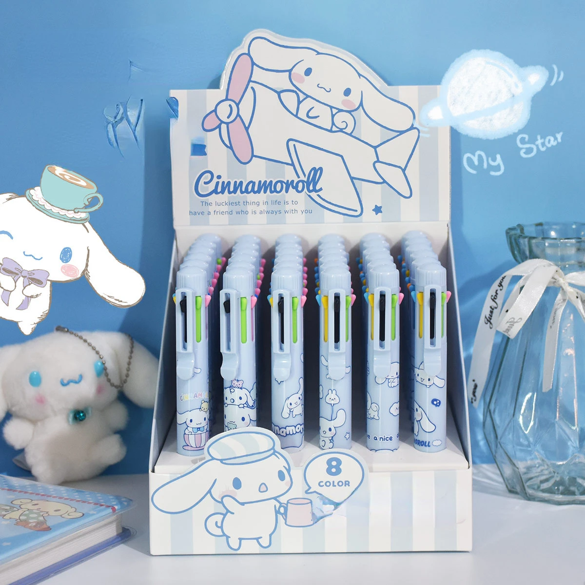 

36 шт./полная коробка кавайная Sanrioed аниме мультяшная серия Cinnamonll необычная Милая двухмерная разноцветная искусственная кожа