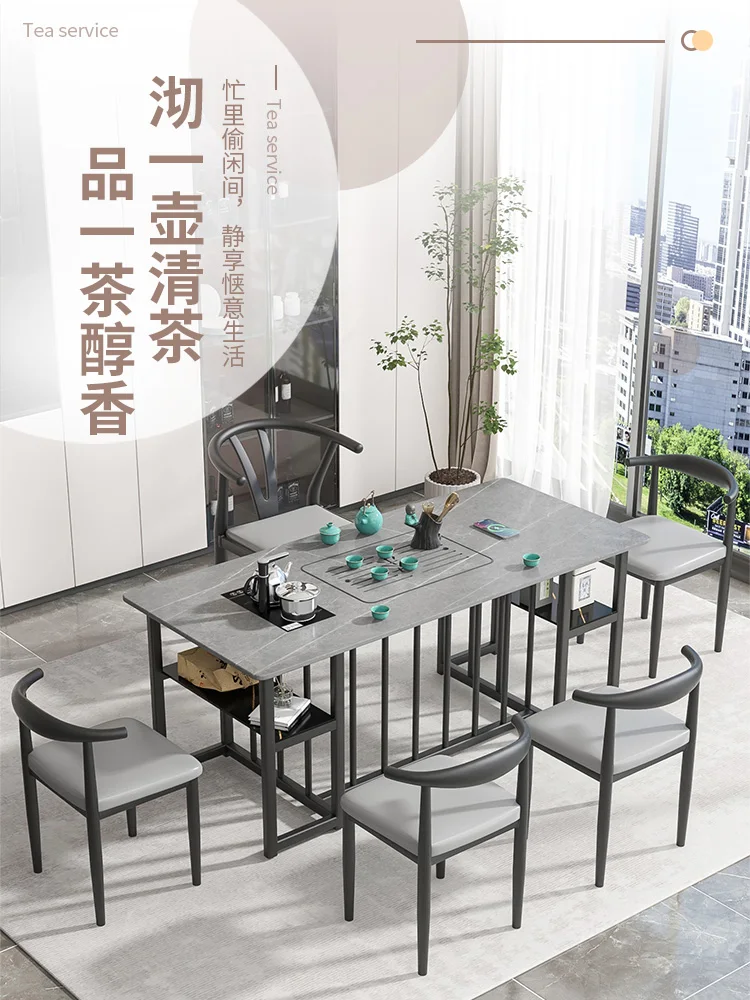 

cky tea table and chair combination office balcony home light luxury modern simple Kungfu Tea small coffee table