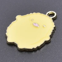 20pcslot yellow chick animal chicken cub fluff charms dripping oil alloy pendants for diy keychain necklace making supplies