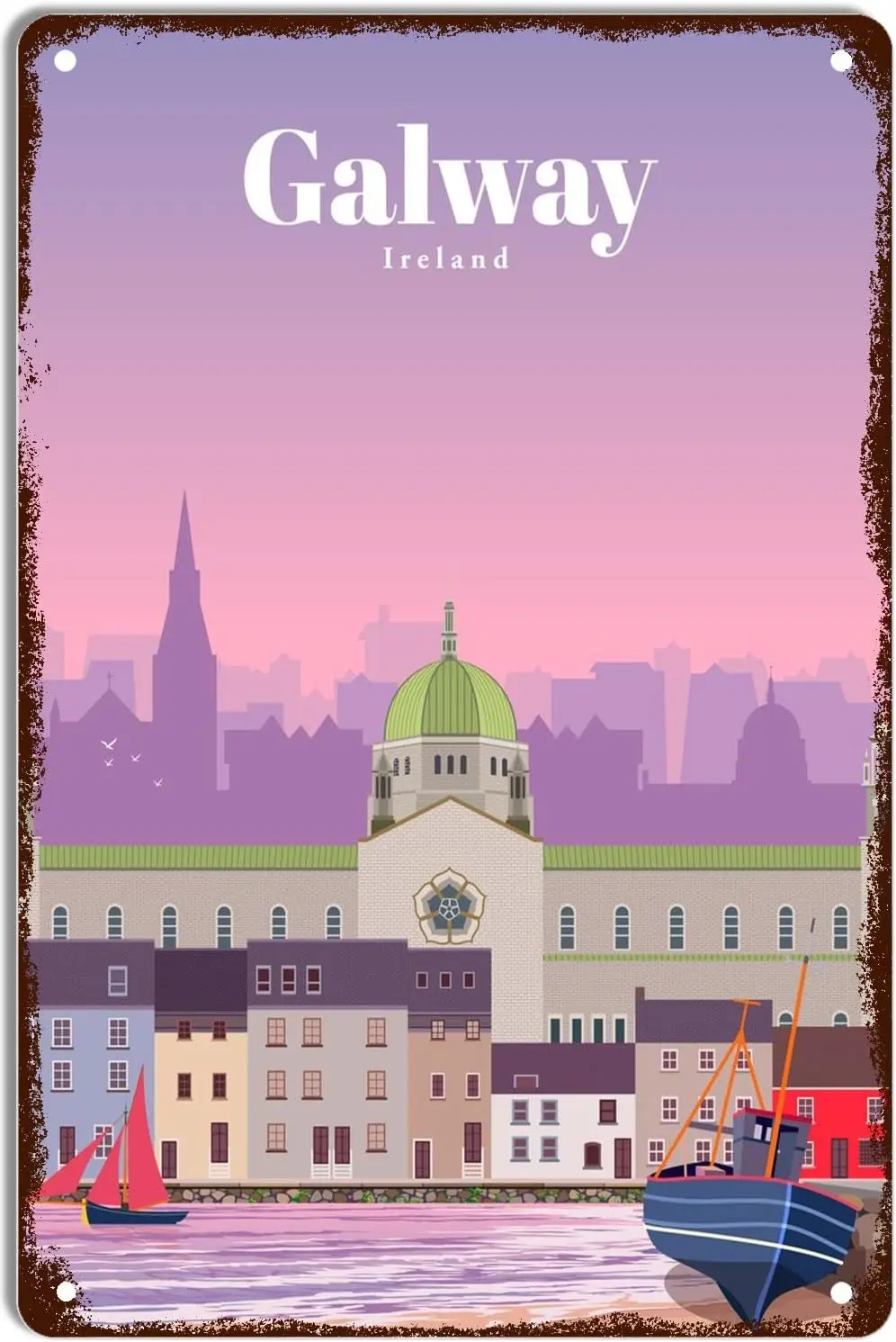 q1 металлическая жестяная вывеска в стиле ретро плакат Путешествие Galway винтажный