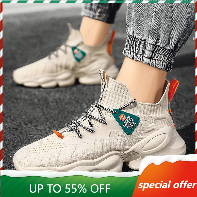 

2023 Men's Casual Shoes Light Color Sports Shoes Large Outdoor Breathable Mesh Fashion Sports Tennis Shoes men shoes