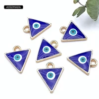 10pcs triangle turkey evil eyes charms beads for neacklace lucky blue eyes pendant necklaces handmade bracelet diy jewelry