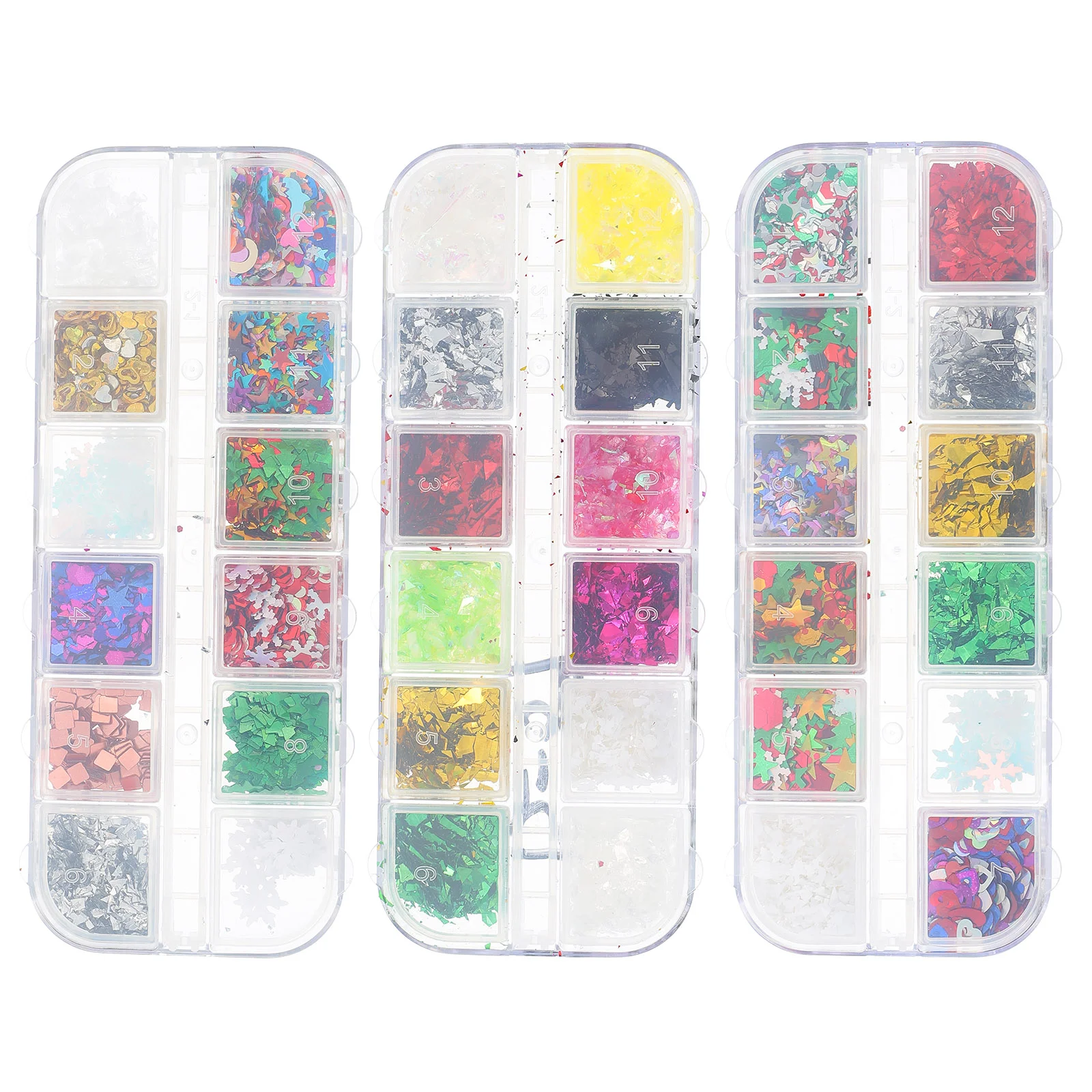 

3 Boxes Nail Glitter Sequins Christmas Nail Glitter Shiny Nail Art Decoration