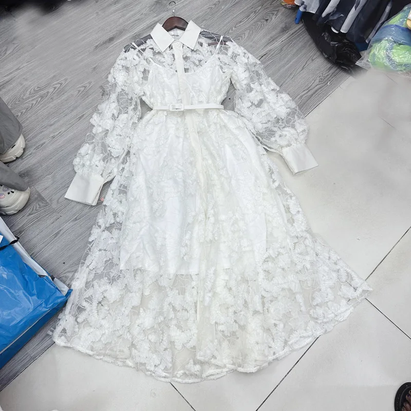 [ZOCI] 2024 осенние ряды австралийское женское роскошное длинное платье с блестящим